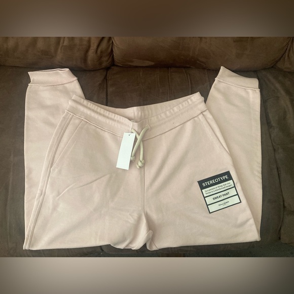 NWT Mens Maison Margiela Stereotype Organic Cotton Sweatpants Size 52 Peony Pink - Picture 7 of 13